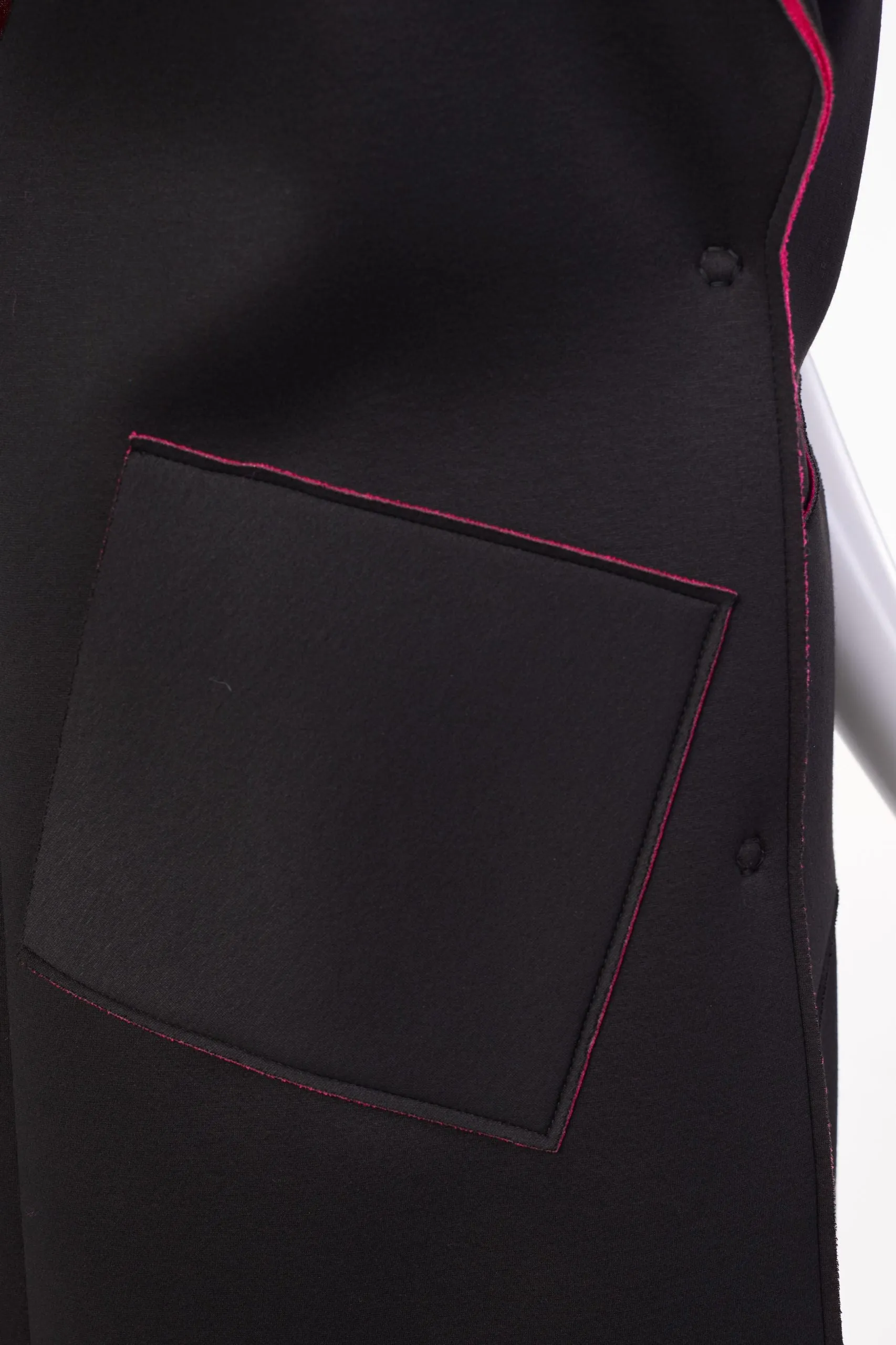 180- Ora Raw Seams Waistcoat- Black & Pink