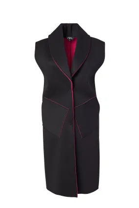 180- Ora Raw Seams Waistcoat- Black & Pink