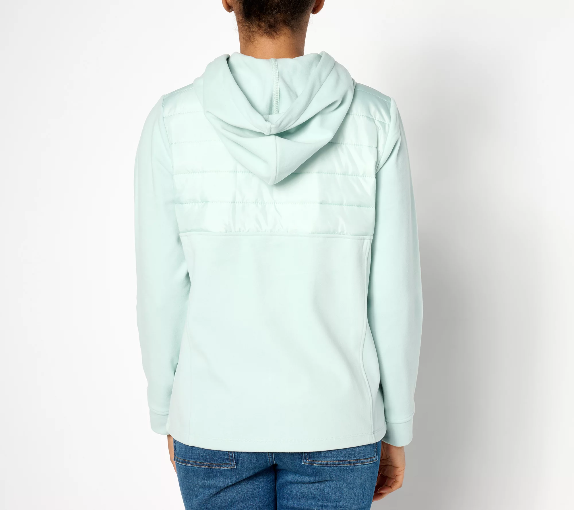 "As Is" Sport Savvy Mix Media Quilted Hoodie Jacket