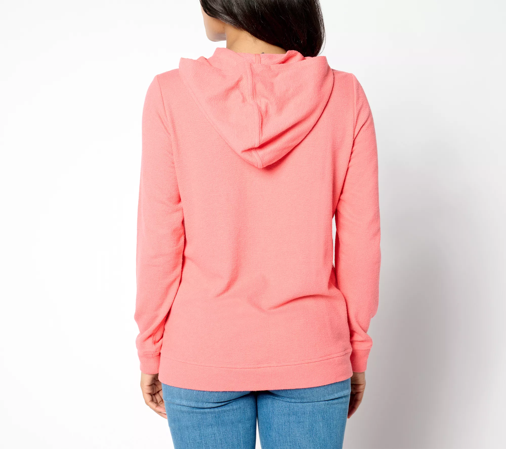 "As Is" Sport Savvy Textured Terry Zip Front Mock Neck Jacket