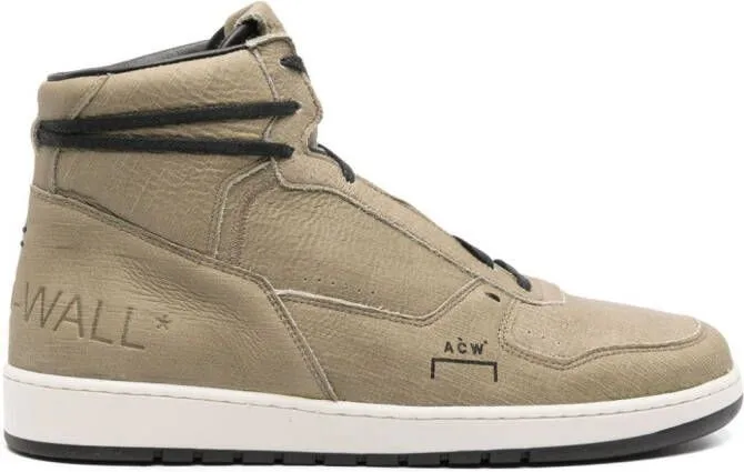 A-COLD-WALL* Luol high-top leather sneakers Green