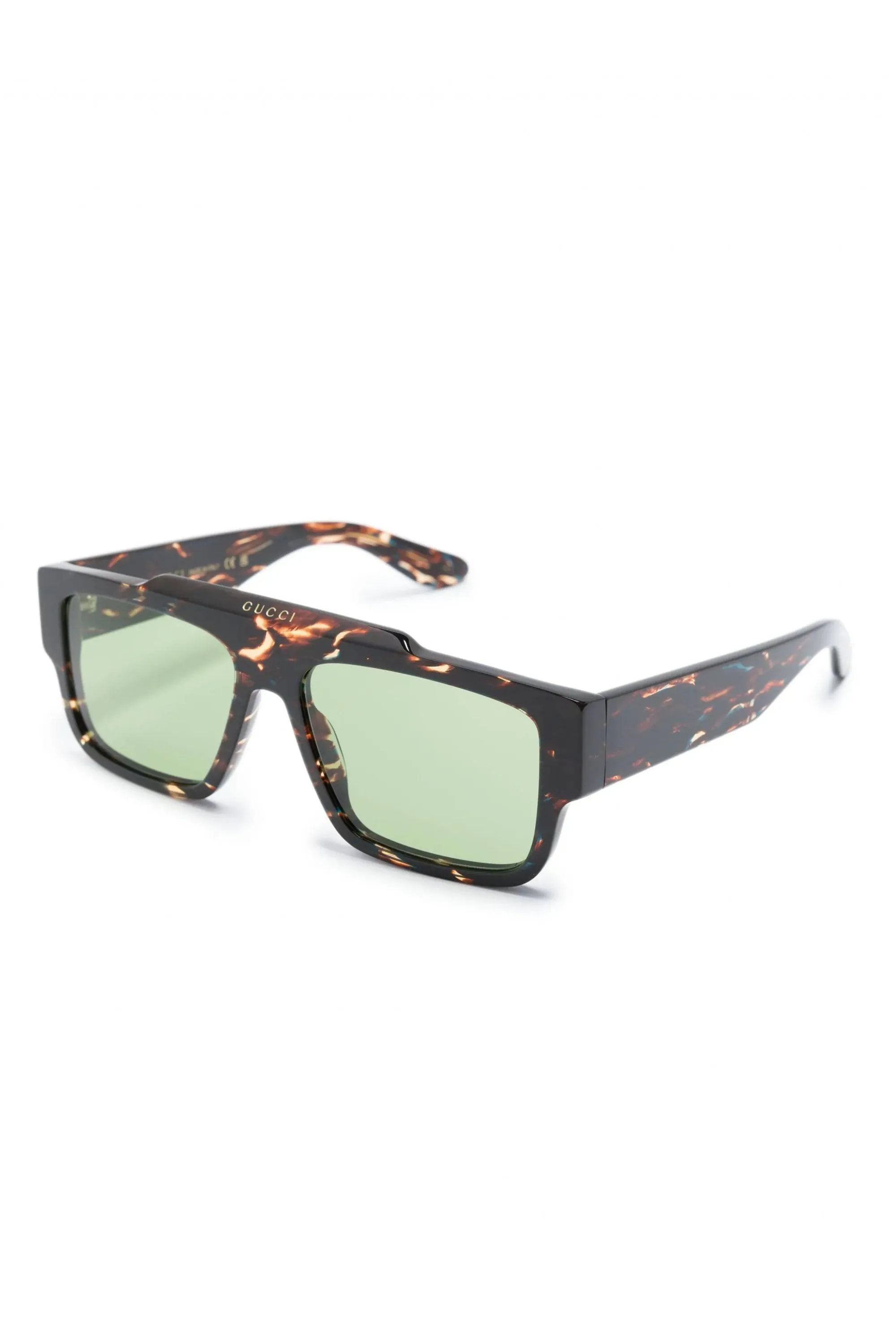 Acetate Rectangular Frame Sunglasses Brown