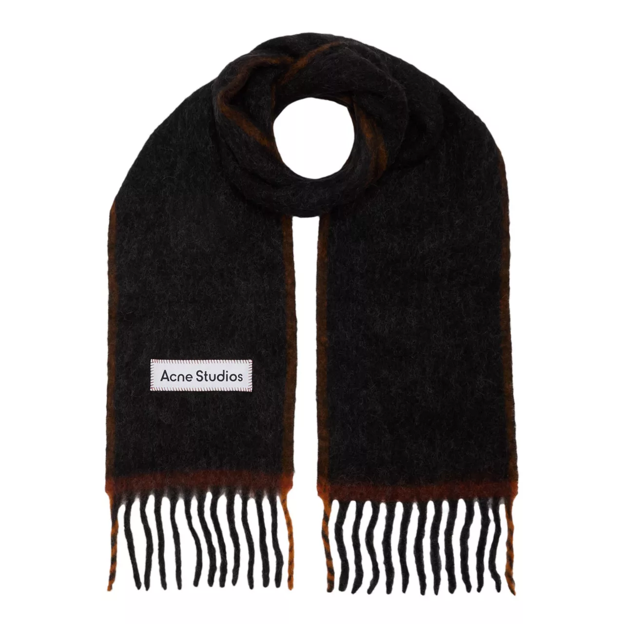 ACNE STUDIOS The Sustainable Edit Vally Logo Scarf - Black