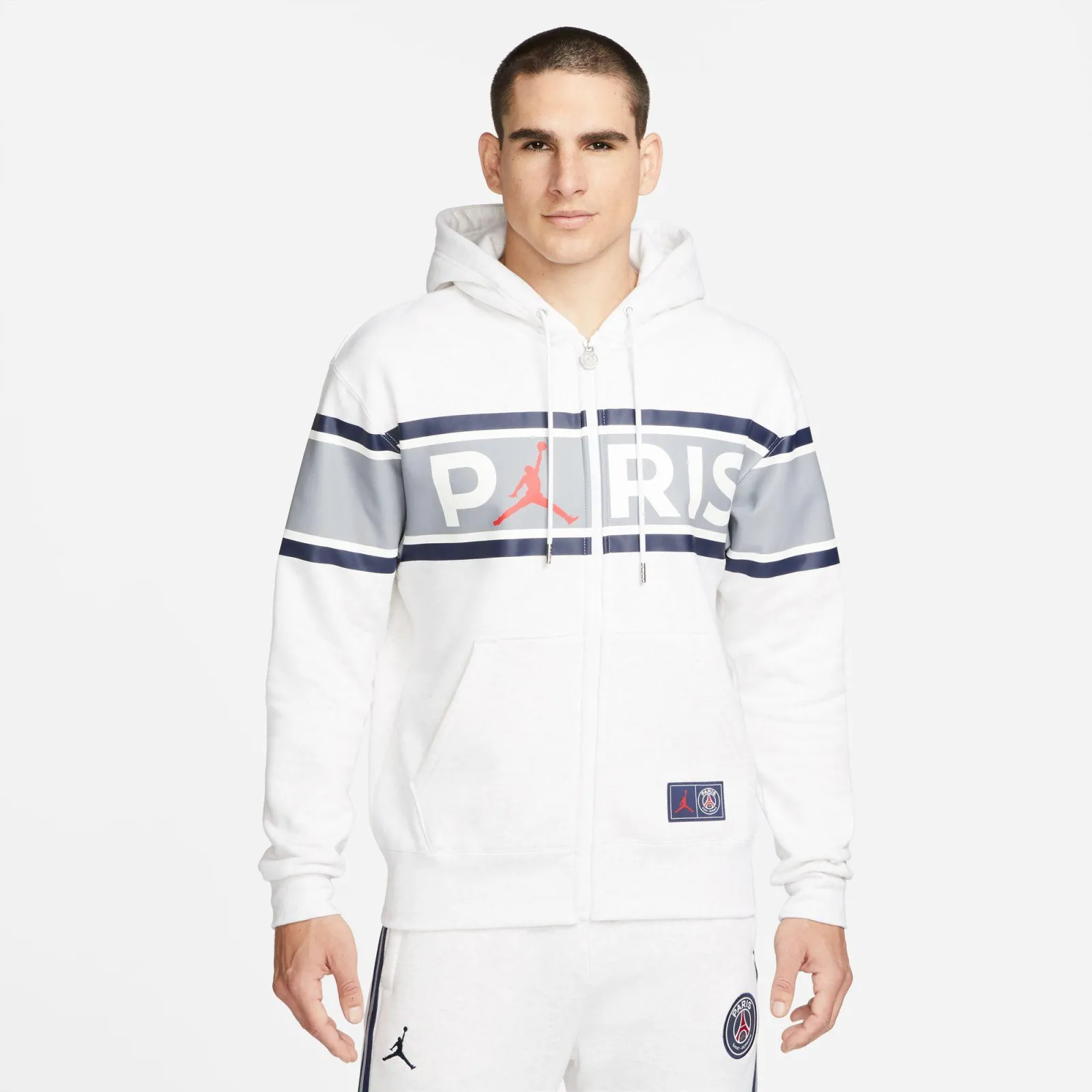 Air Jordan Paris Saint-Germain Full-Zip Fleece Hoodie ''White''