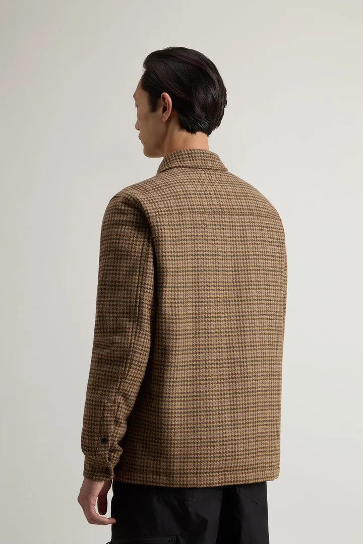 Alaskan Padded Overshirt in Checked Italian Wool Blend