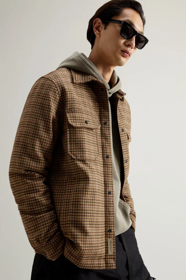 Alaskan Padded Overshirt in Checked Italian Wool Blend