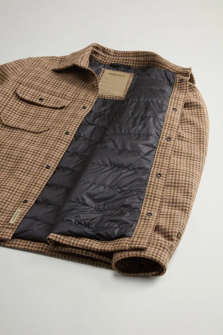 Alaskan Padded Overshirt in Checked Italian Wool Blend