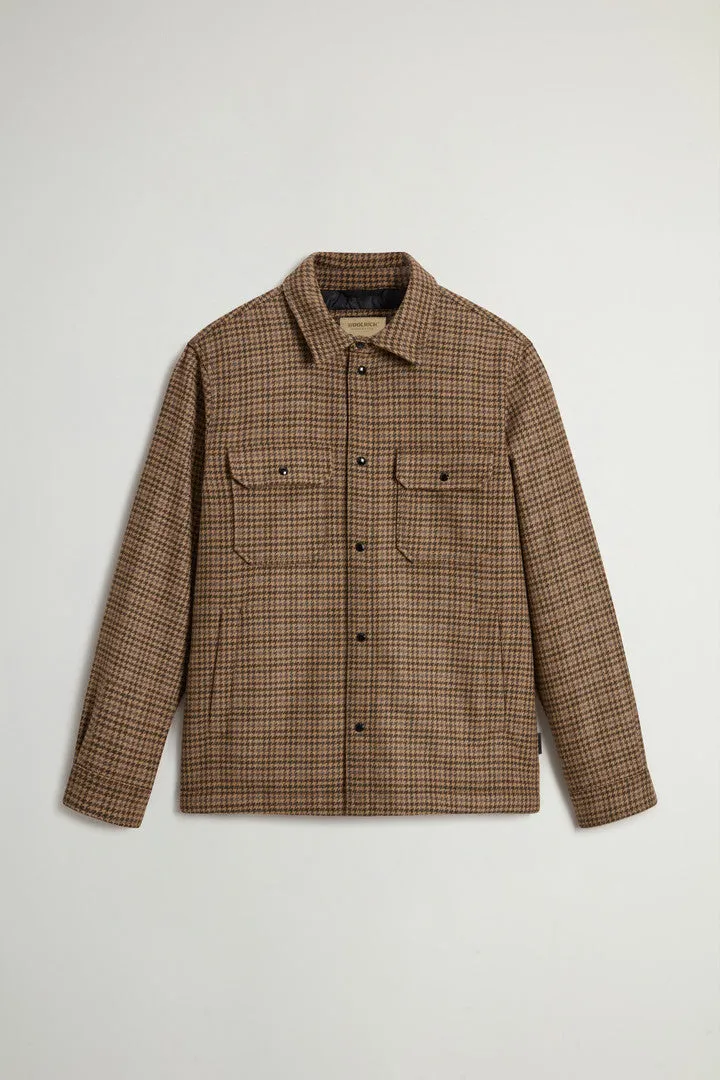 Alaskan Padded Overshirt in Checked Italian Wool Blend