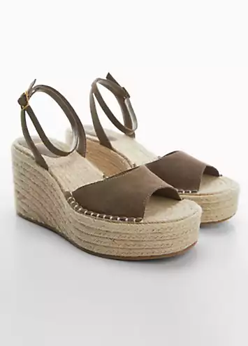 Alex Leather Wedge Sandals by Mango | Look Again