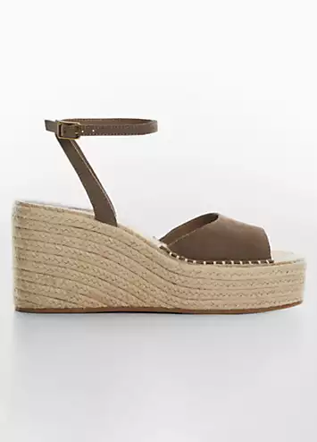 Alex Leather Wedge Sandals by Mango | Look Again