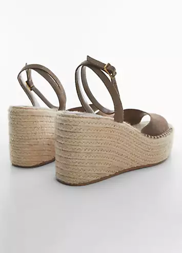 Alex Leather Wedge Sandals by Mango | Look Again