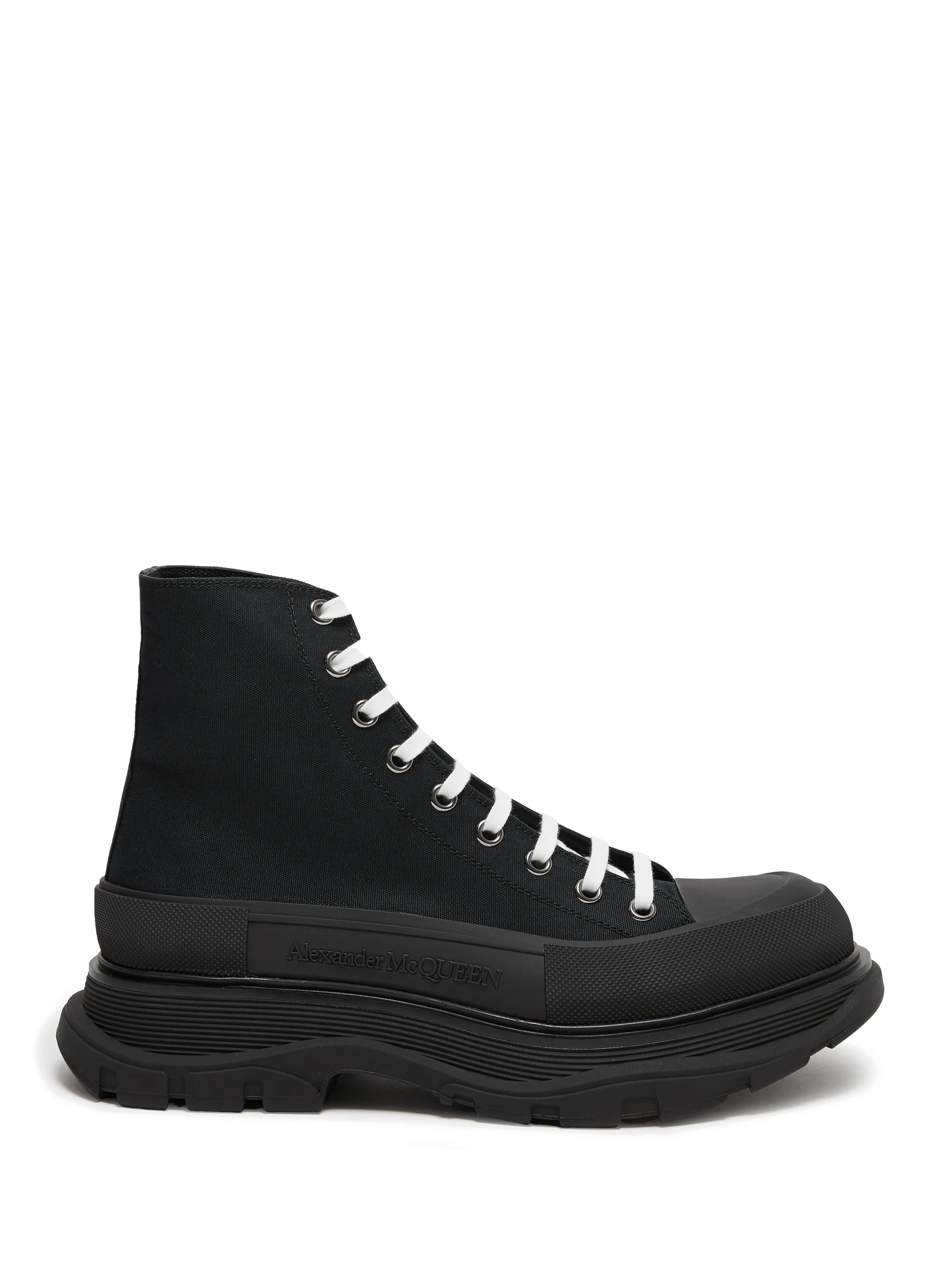 Alexander mcqueen  Tread Slick hi-top cotton Sneakers  - Black