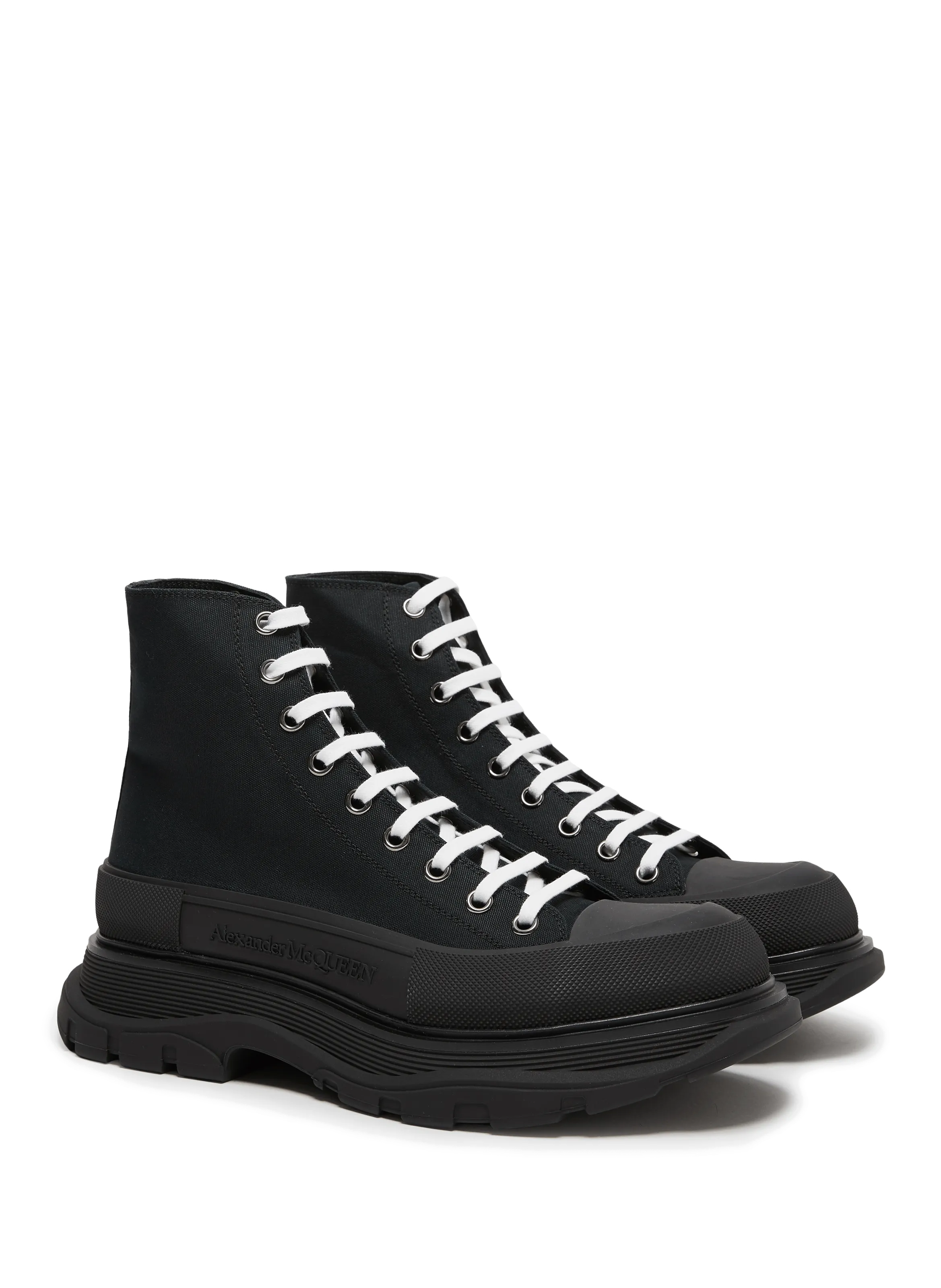 Alexander mcqueen  Tread Slick hi-top cotton Sneakers  - Black