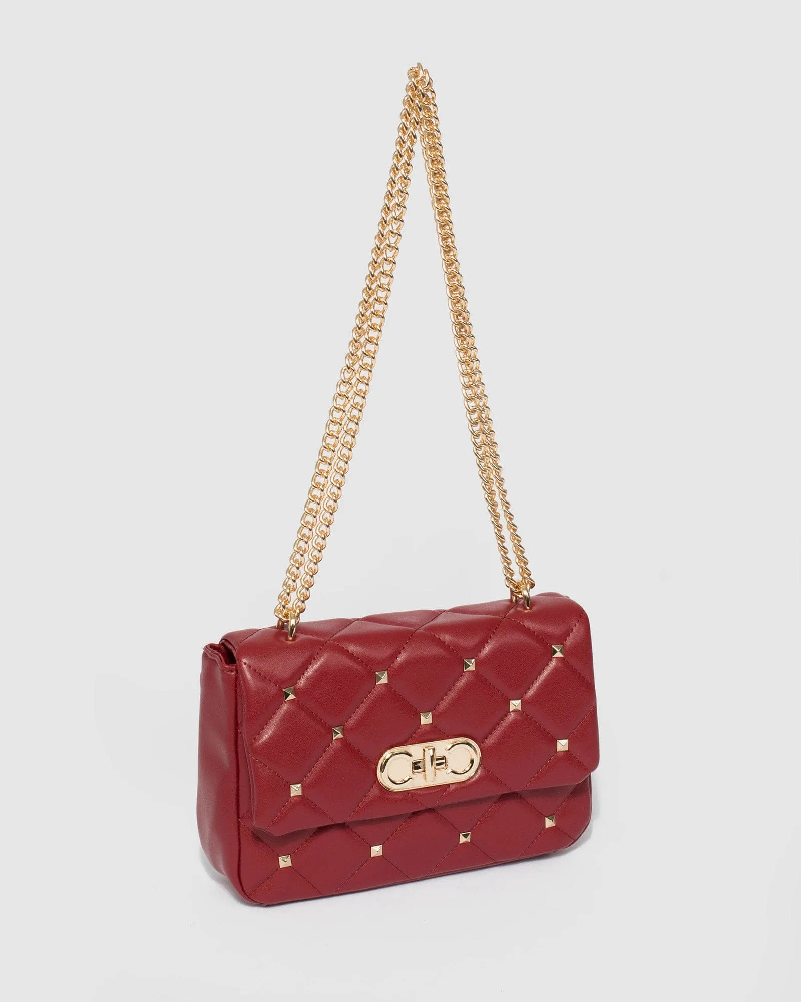 Amillia Studed Red Crossbody Bag
