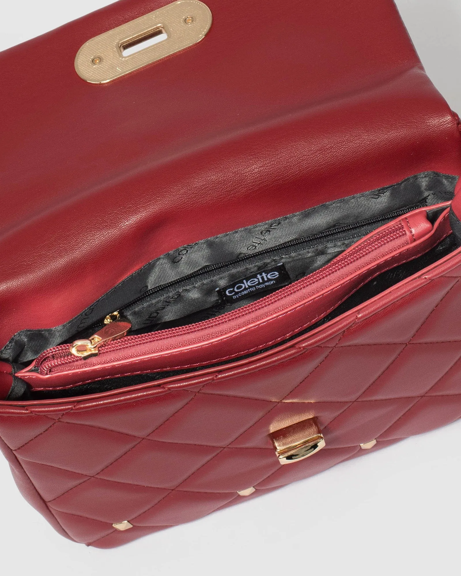 Amillia Studed Red Crossbody Bag