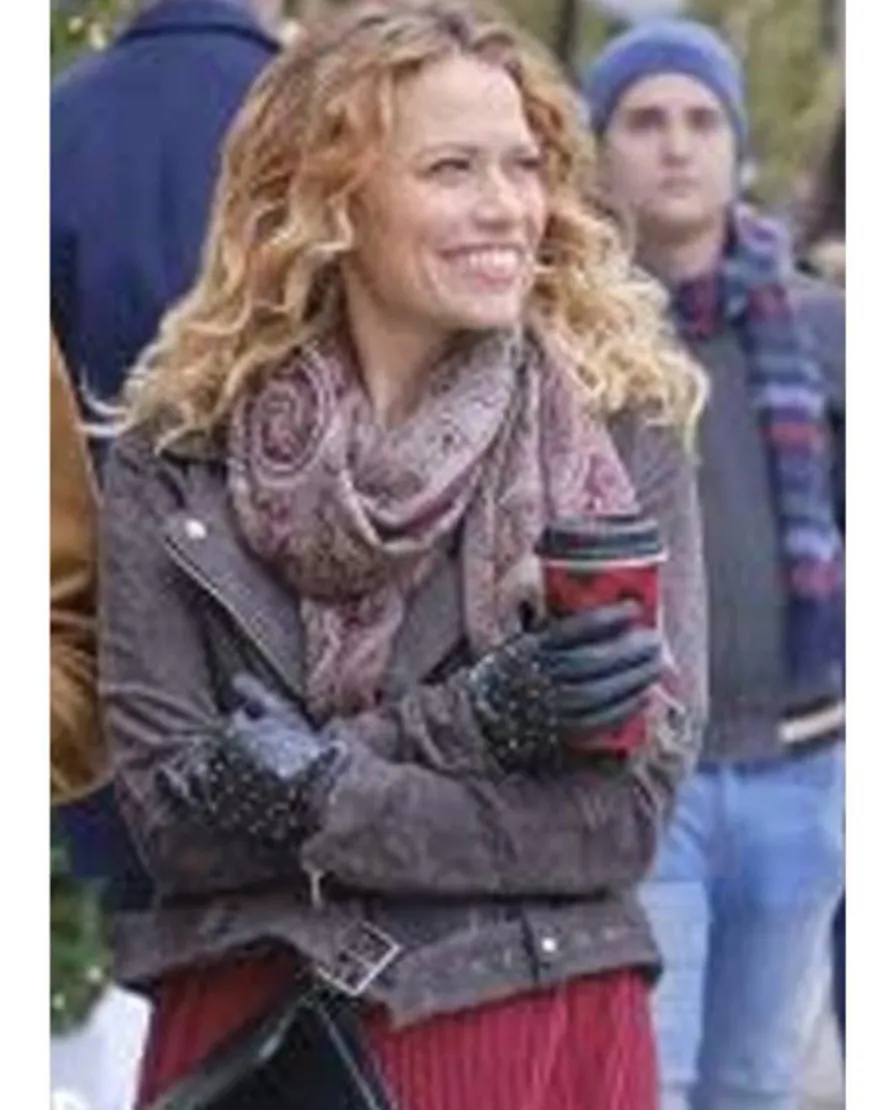 An Unexpected Christmas 2021 Bethany Joy Lenz Leather Jacket | Ujacket