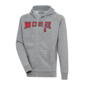 Antigua NC State Wolfpack Heather Gray Big & Tall Victory Raglan Full-Zip Hoodie Jacket