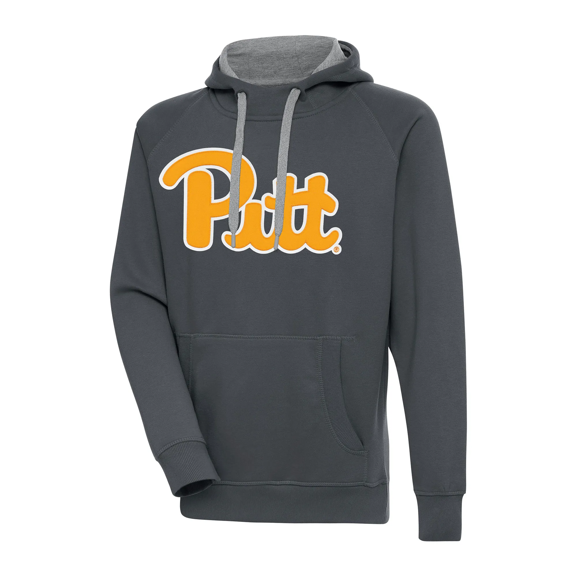 Antigua Pitt Panthers Charcoal Big & Tall Victory Raglan Pullover Hoodie