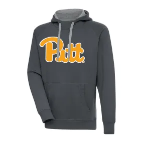 Antigua Pitt Panthers Charcoal Big & Tall Victory Raglan Pullover Hoodie