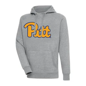 Antigua Pitt Panthers Heather Gray Big & Tall Victory Raglan Pullover Hoodie