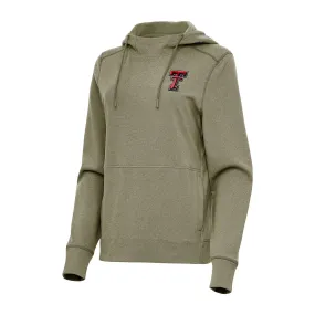 Antigua Texas Tech Red Raiders Women's Olive Justice Pullover Hoodie