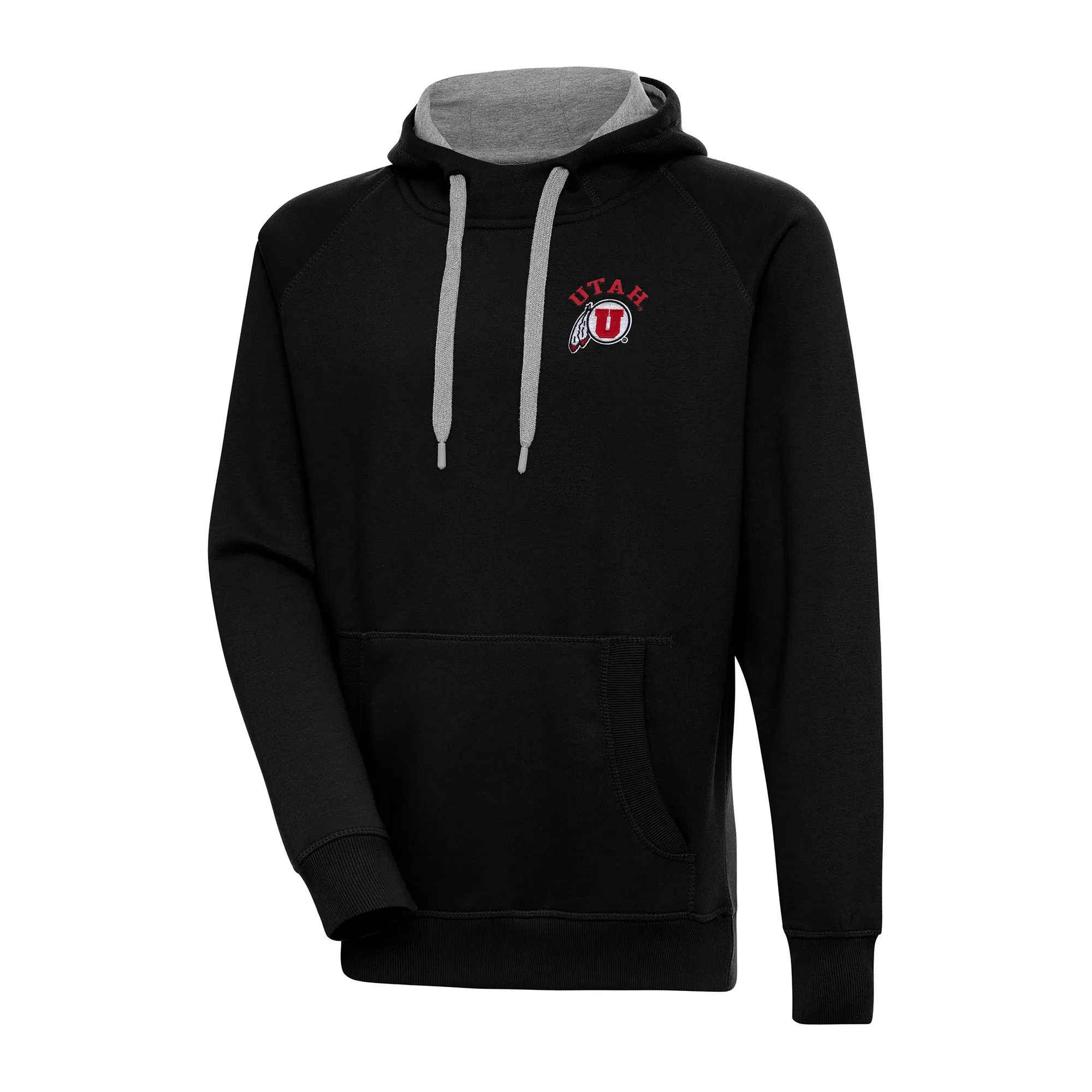 Antigua Utah Utes Black Big & Tall Victory Raglan Pullover Hoodie