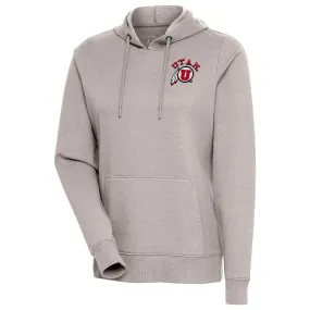 Antigua Utah Utes Women's Oatmeal Action Pullover Hoodie