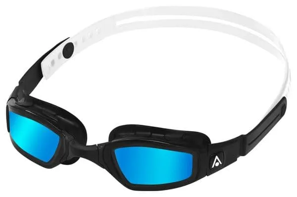 Aquasphere Ninja Swim Goggles Black / White - Blue Mirror Lenses