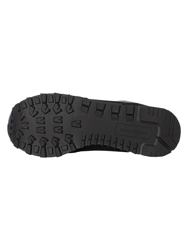 Armani Exchange Side Logo Suede Trainers - Black/Black