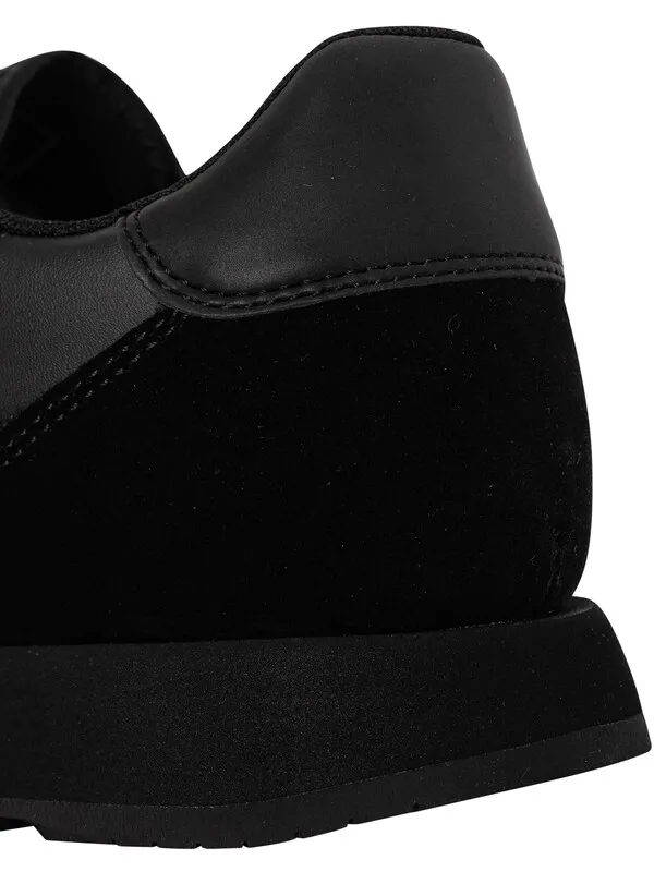 Armani Exchange Side Logo Suede Trainers - Black/Black