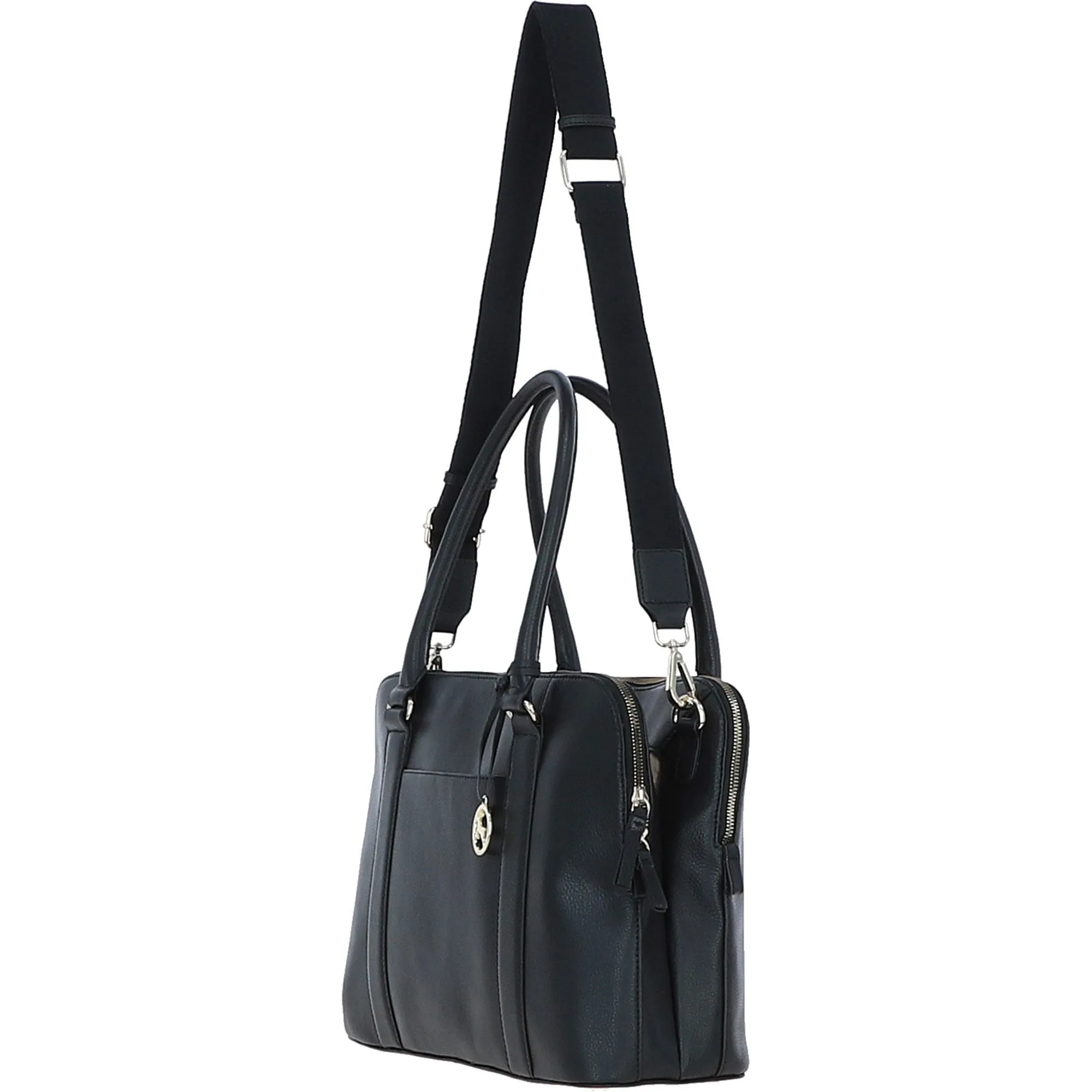 Ashwood 3 Section Large Leather Handbag Black: X-39