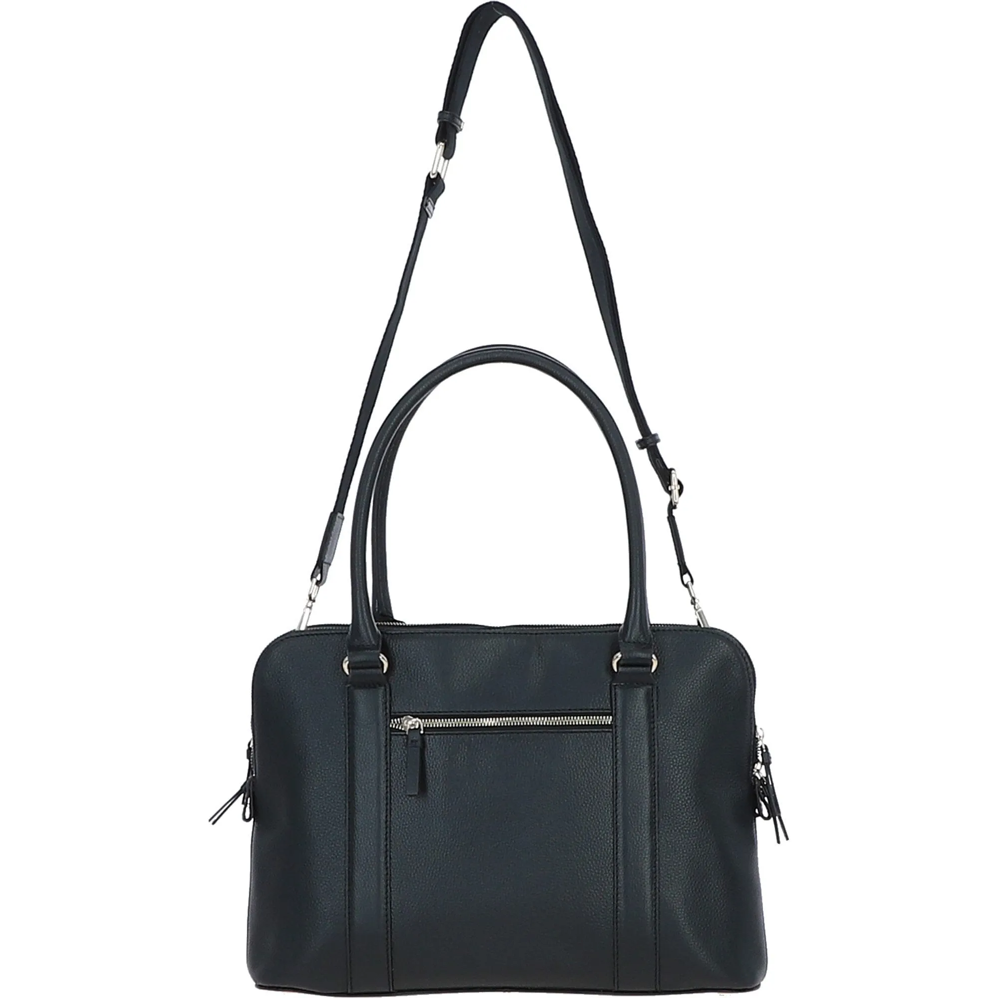 Ashwood 3 Section Large Leather Handbag Black: X-39