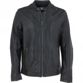 Ashwood Mens Leather Biker Jacket Dark Brown: AMJ-3