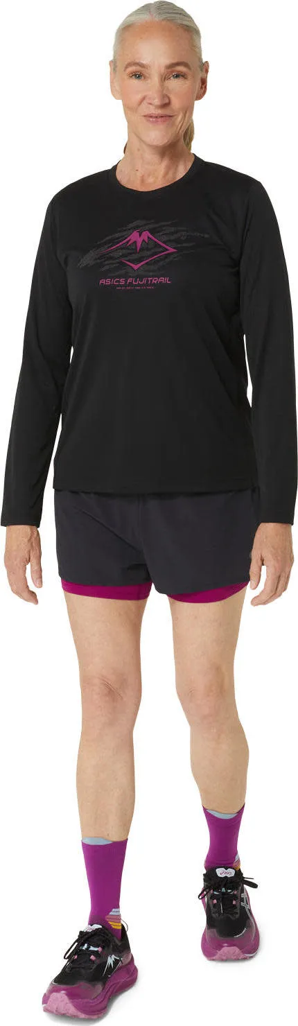 Asics Women's Fujitrail Logo LS Top Performance Black/Blackberry | Buy Asics Women's Fujitrail Logo LS Top Performance