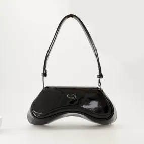 Asymmetrical Black Shoulder Bag