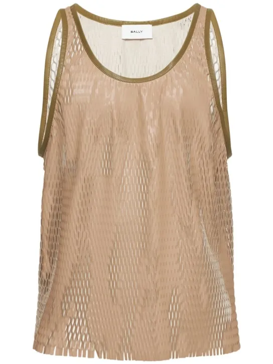 Bally   Lasercut leather tank top 