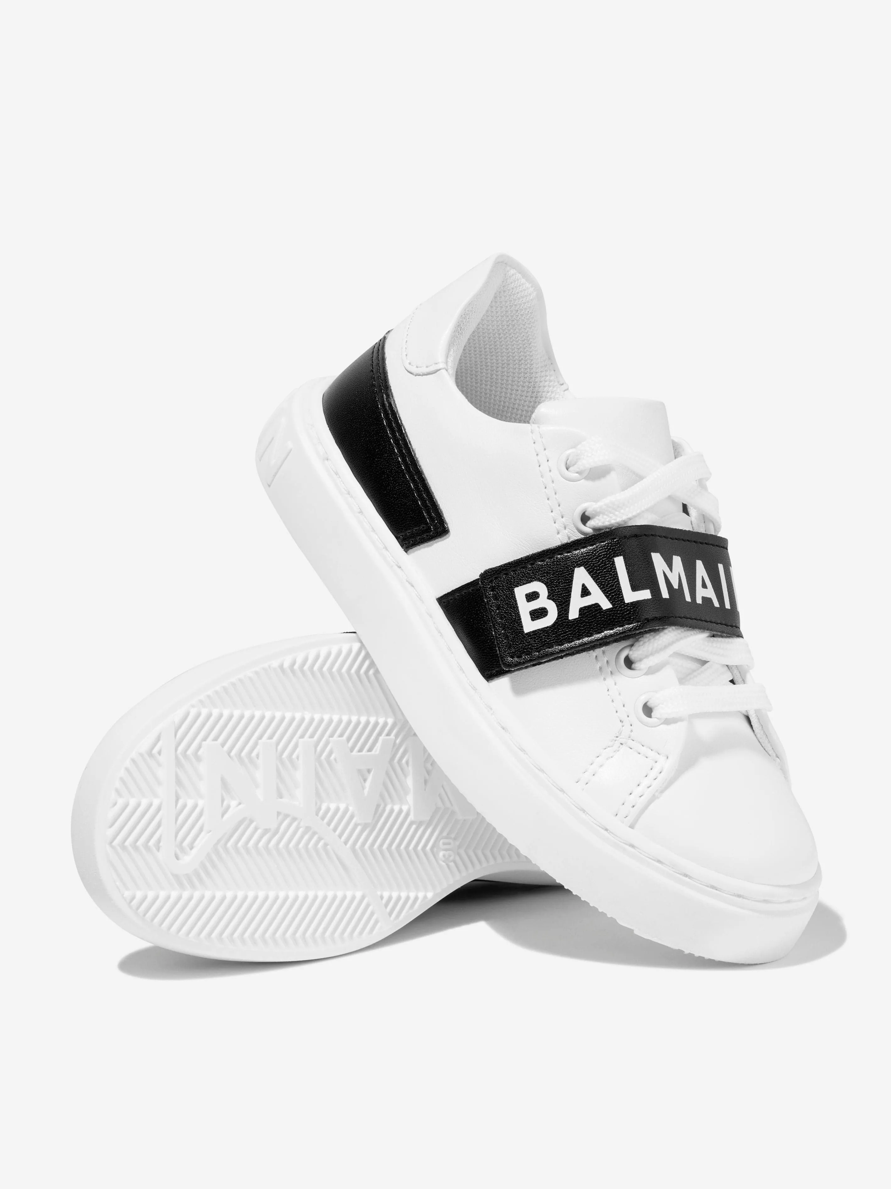 Balmain Boys Logo Trainers in White