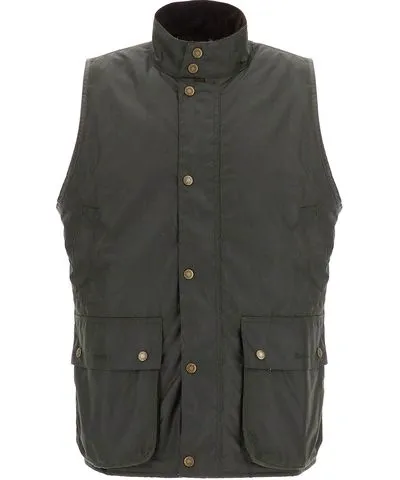 BARBOUR x BARACUTA waxed cotton vest for men