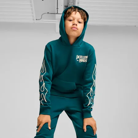 Basketball Caution Hoodie - Boys 8-16 years | Cold Green | PUMA Exclusion List | PUMA 