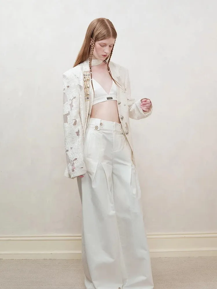 Beads Nichi See-Through Embroidery Mesh Jacket