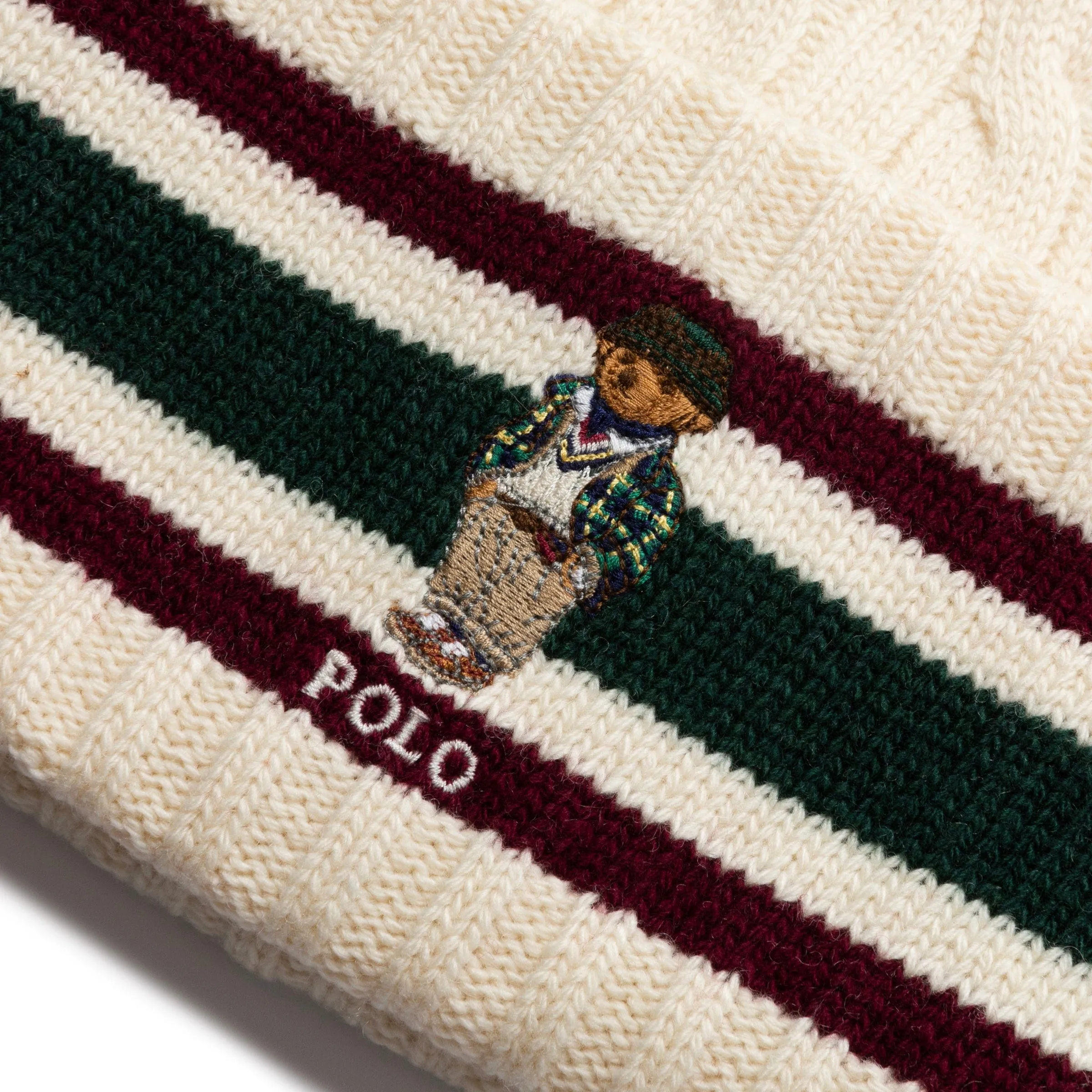 BEAR CRICKET STRIPE BEANIE CREAM | Bodega