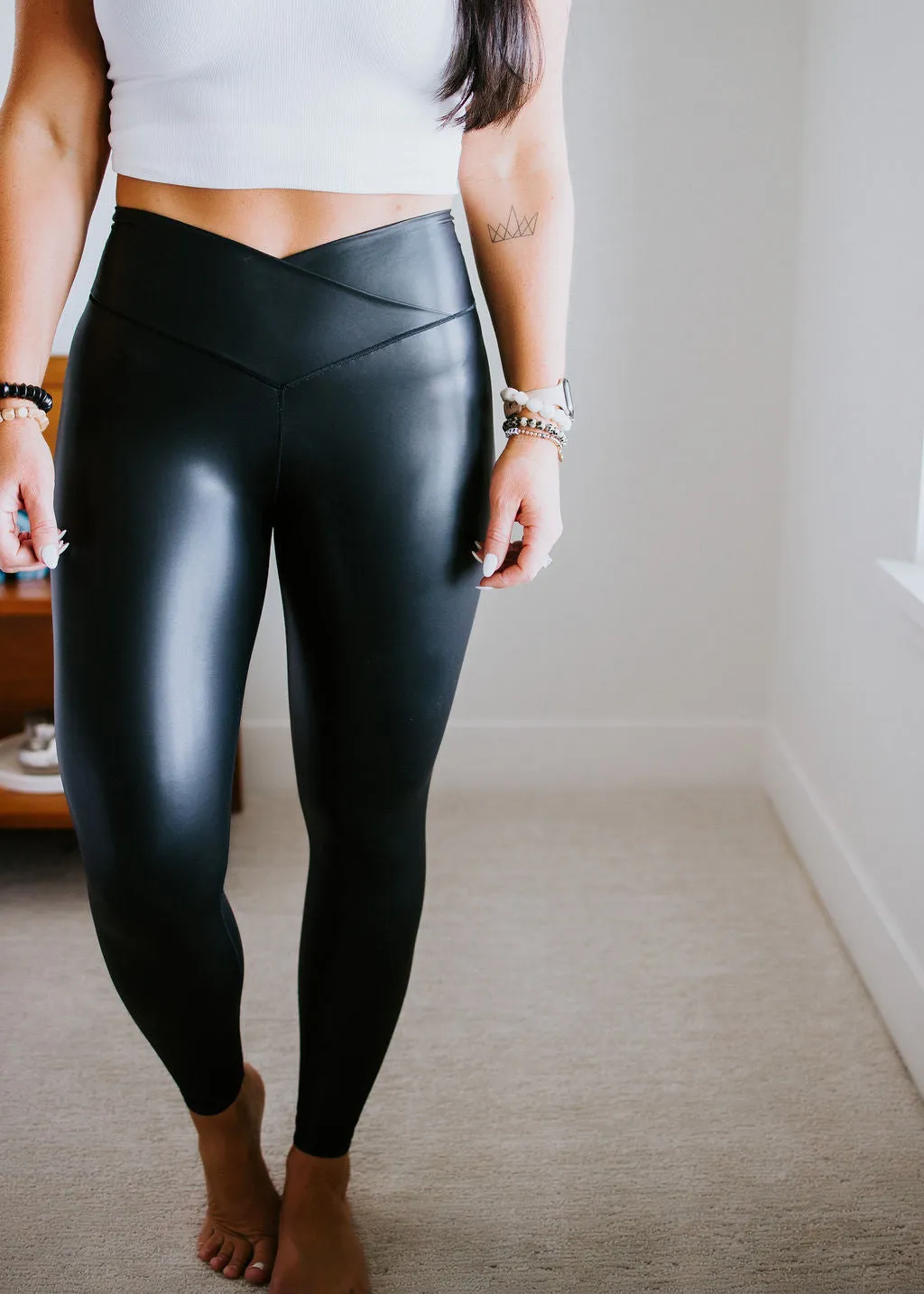 Bentley Metallic Crossover Leggings by Lily & Lottie