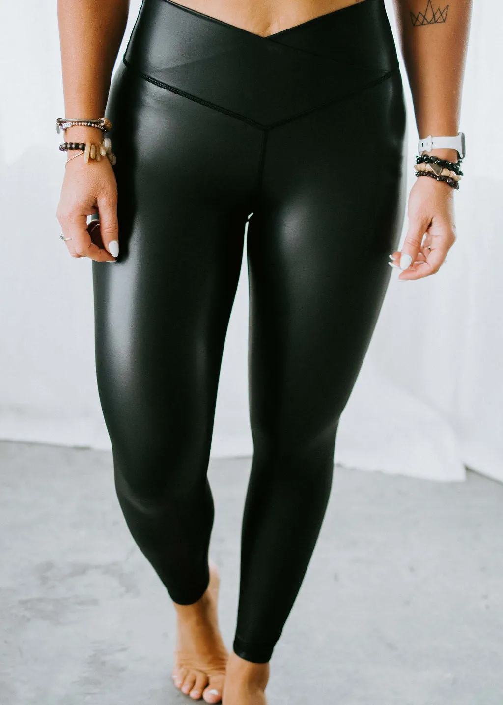 Bentley Metallic Crossover Leggings by Lily & Lottie