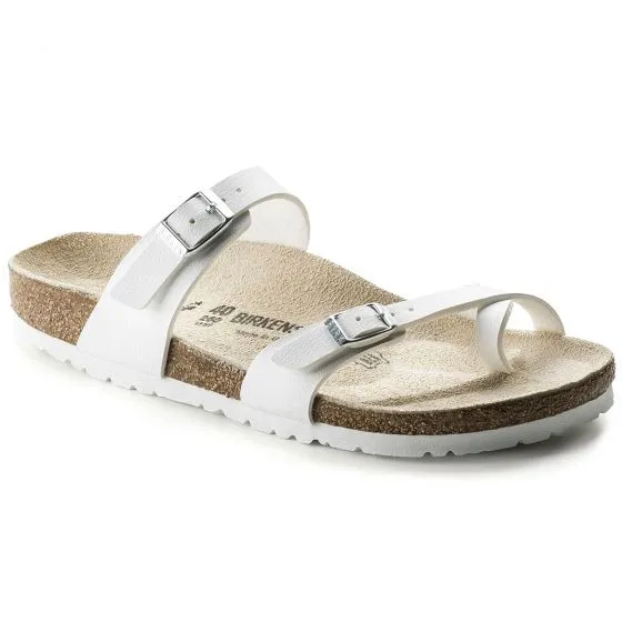 Birkenstock Womens Mayari Birko Flor White Sandals - Regular Fit