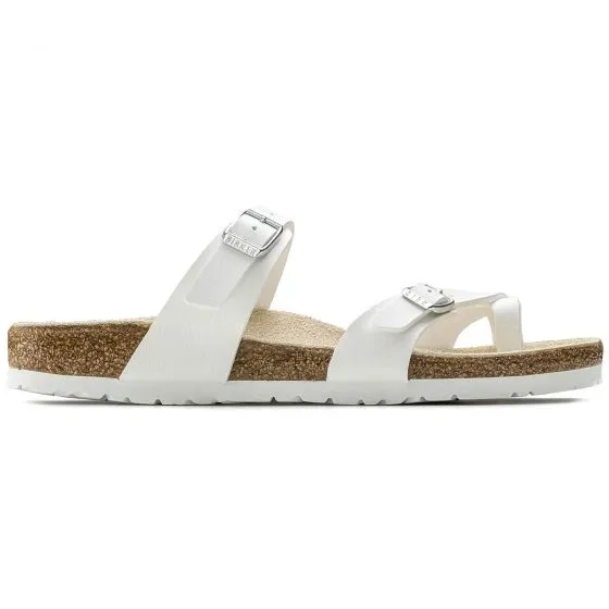 Birkenstock Womens Mayari Birko Flor White Sandals - Regular Fit