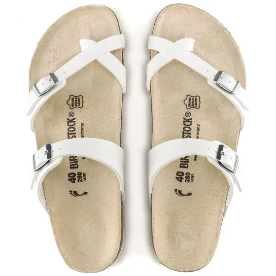 Birkenstock Womens Mayari Birko Flor White Sandals - Regular Fit