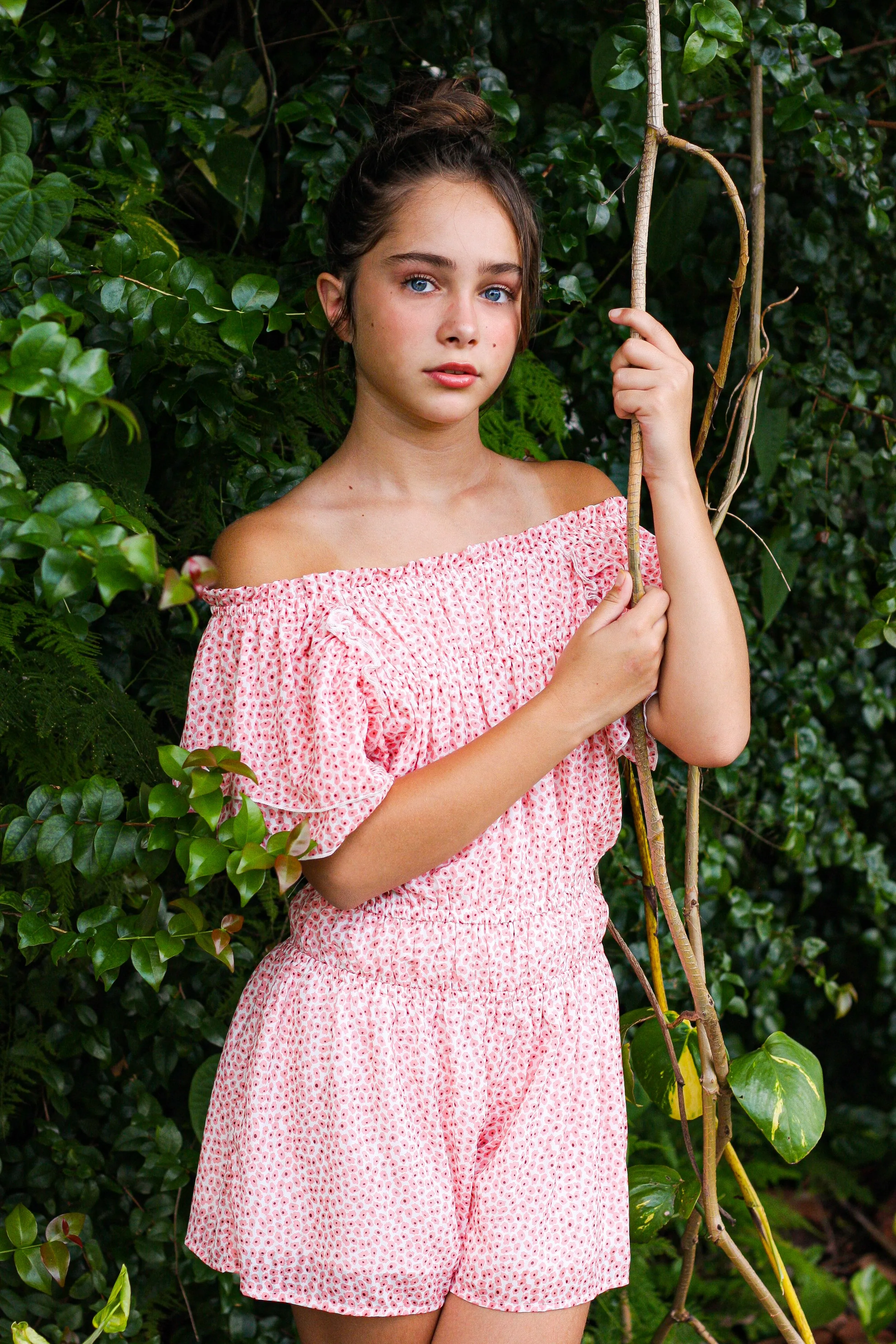 BLUSH FLORAL RUFFLE ROMPER