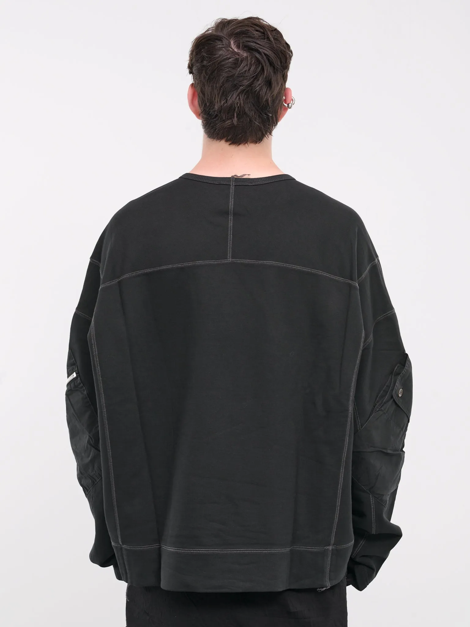 Bomber Crewneck Sweatshirt (JJ1011-BLACK)