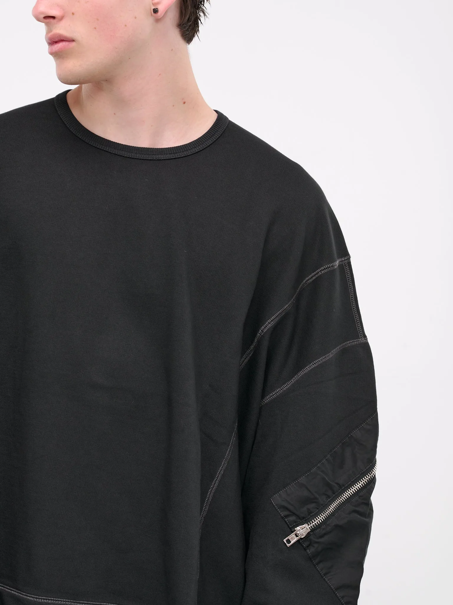 Bomber Crewneck Sweatshirt (JJ1011-BLACK)