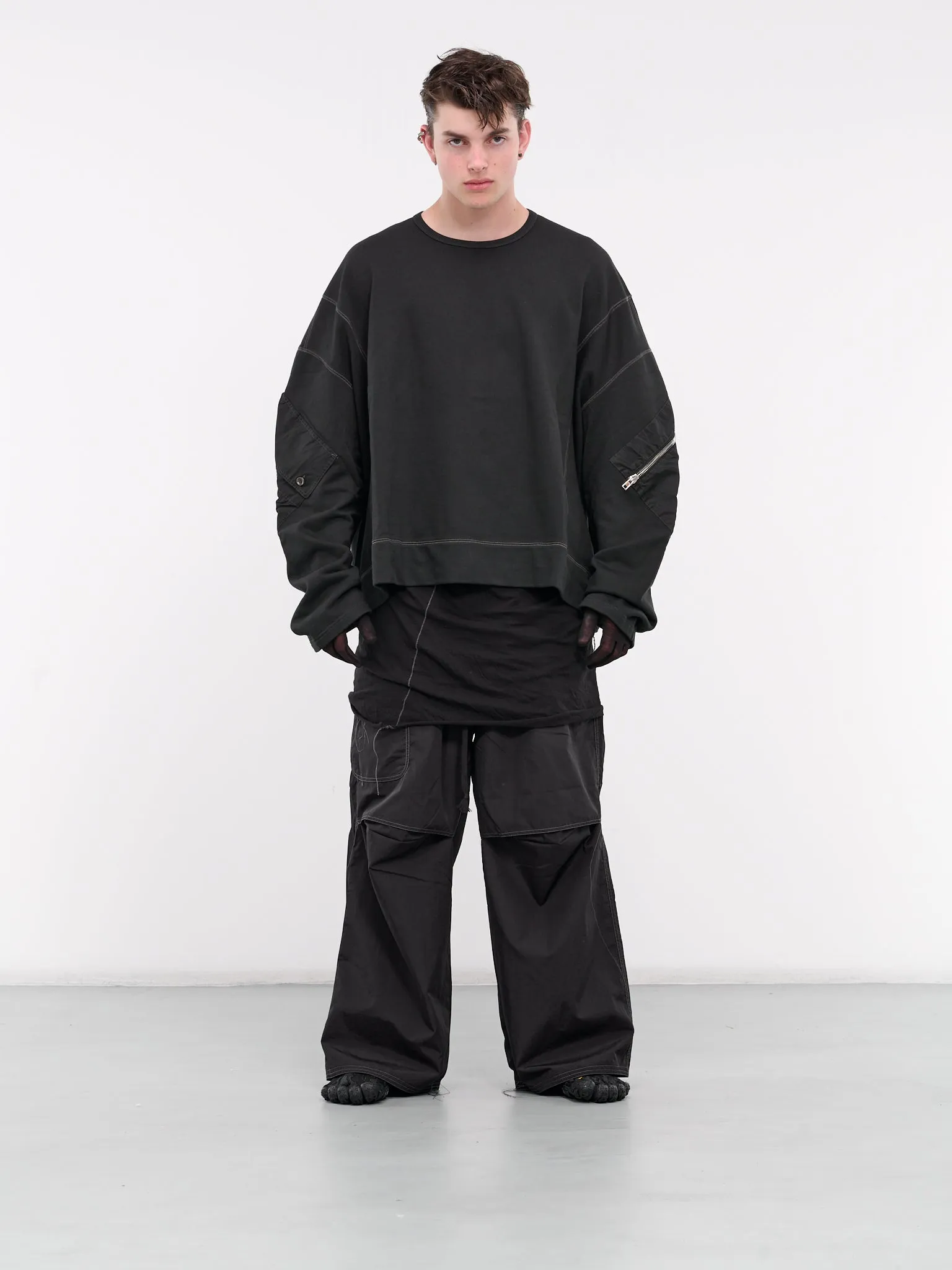 Bomber Crewneck Sweatshirt (JJ1011-BLACK)